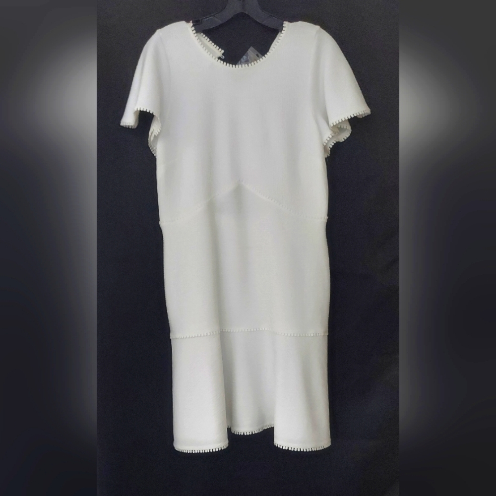 JOIE NWT white dress with back cut out design, size L,